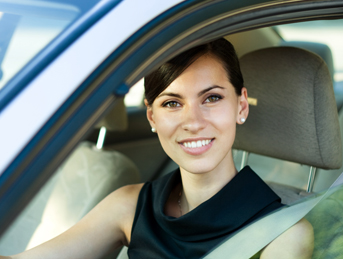 Woman in Her Car - Car Locksmith